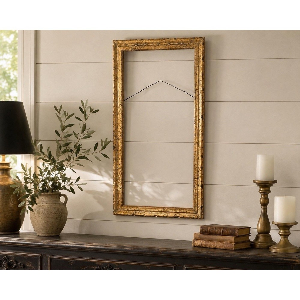 Vintage Gold Gilt Wood Picture Frame 27x15 Distressed Ornate Antique Style